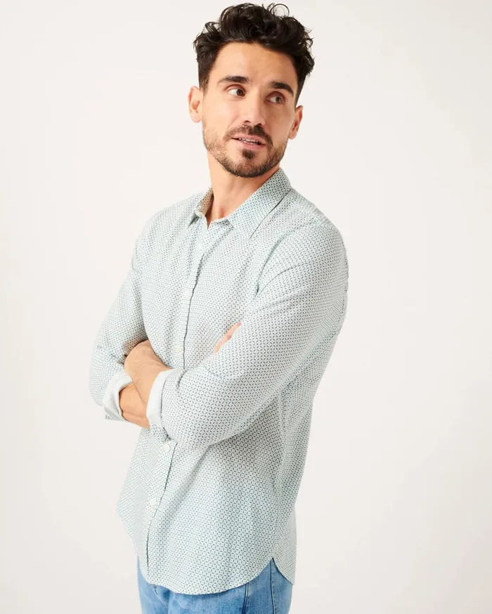 Shirts Men 7 For All Mankind Signature Shirt In Blue Tie