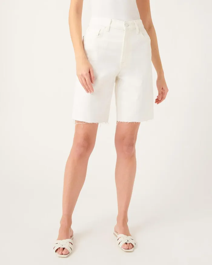 Shorts 038 Skirts Women 7 For All Mankind Boyfriend Short With Cut Hem In Clean White