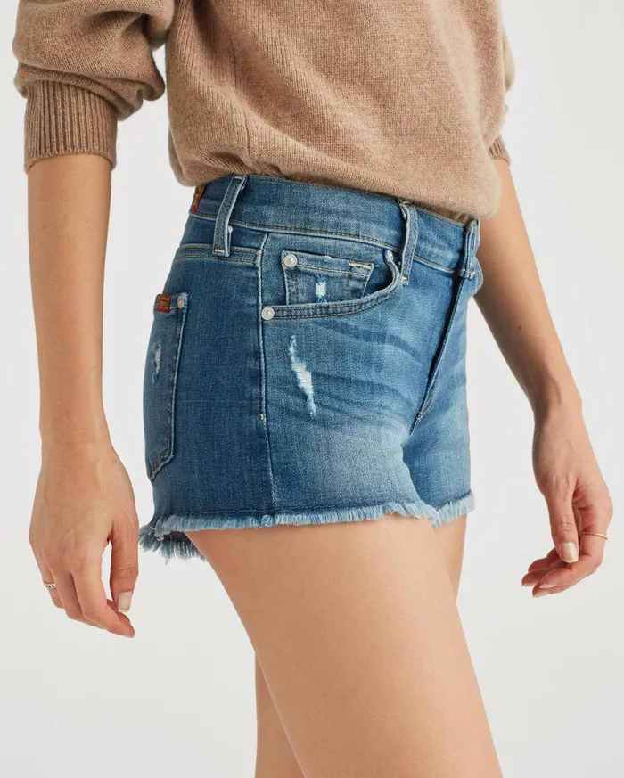Shorts 038 Skirts Women 7 For All Mankind Cut Off Short In Ocean Mist