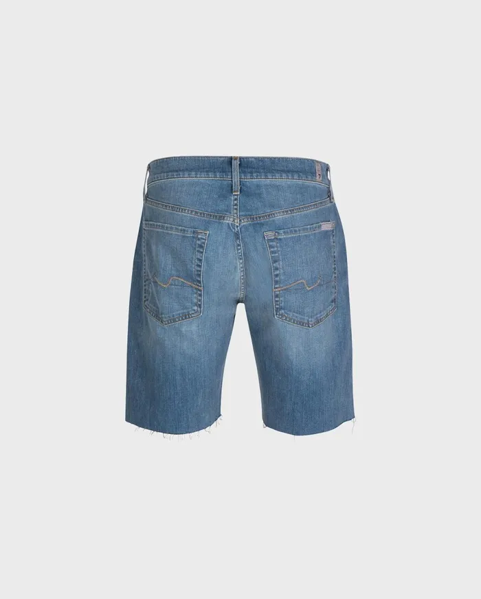 Shorts Men 7 For All Mankind The Straight Short In Light Indigo With Destroy