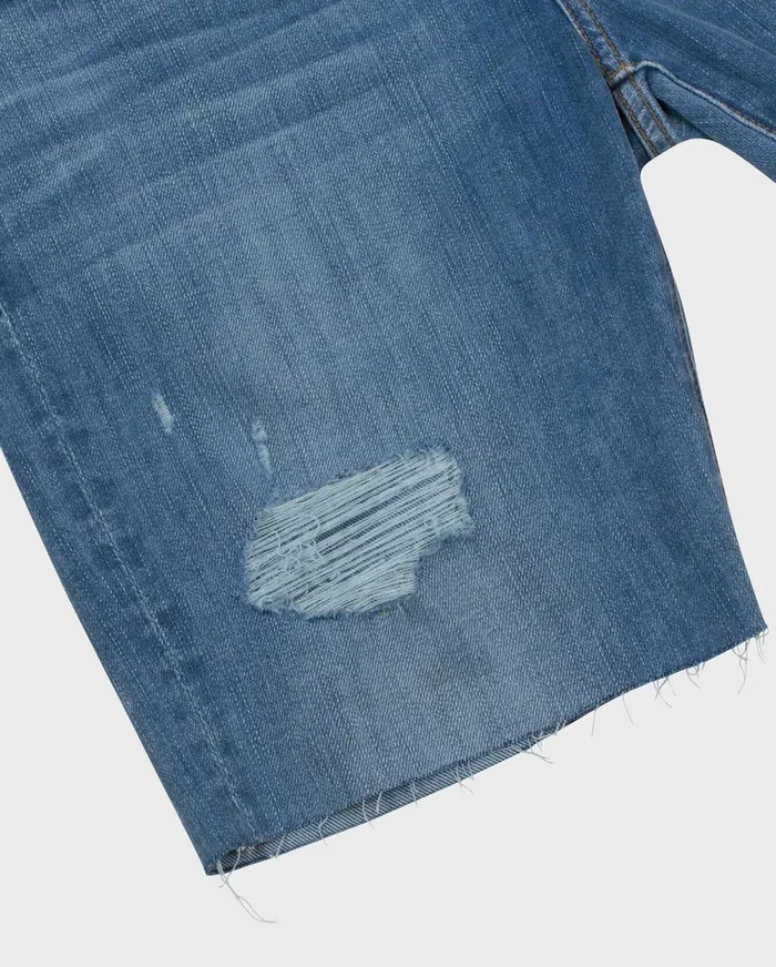 Shorts Men 7 For All Mankind The Straight Short In Light Indigo With Destroy