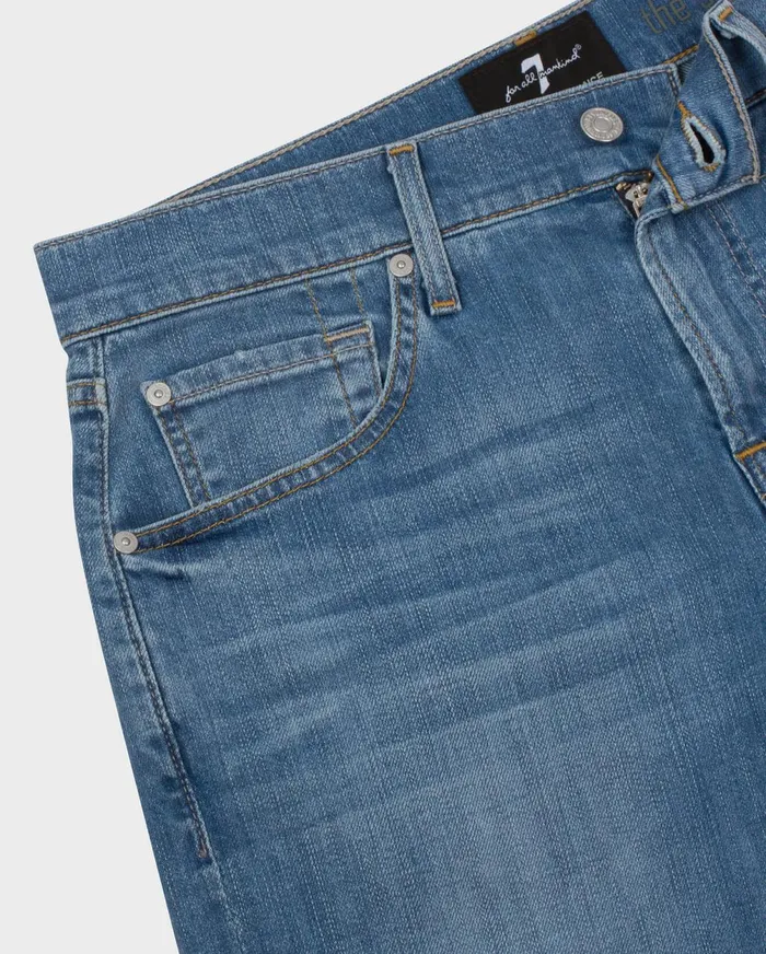 Shorts Men 7 For All Mankind The Straight Short In Light Indigo With Destroy