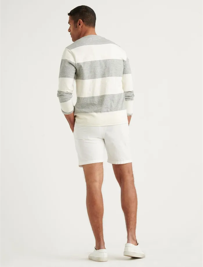 Shorts Men Lucky Brand Laguna Linen 7034 Flat Front Short Natural