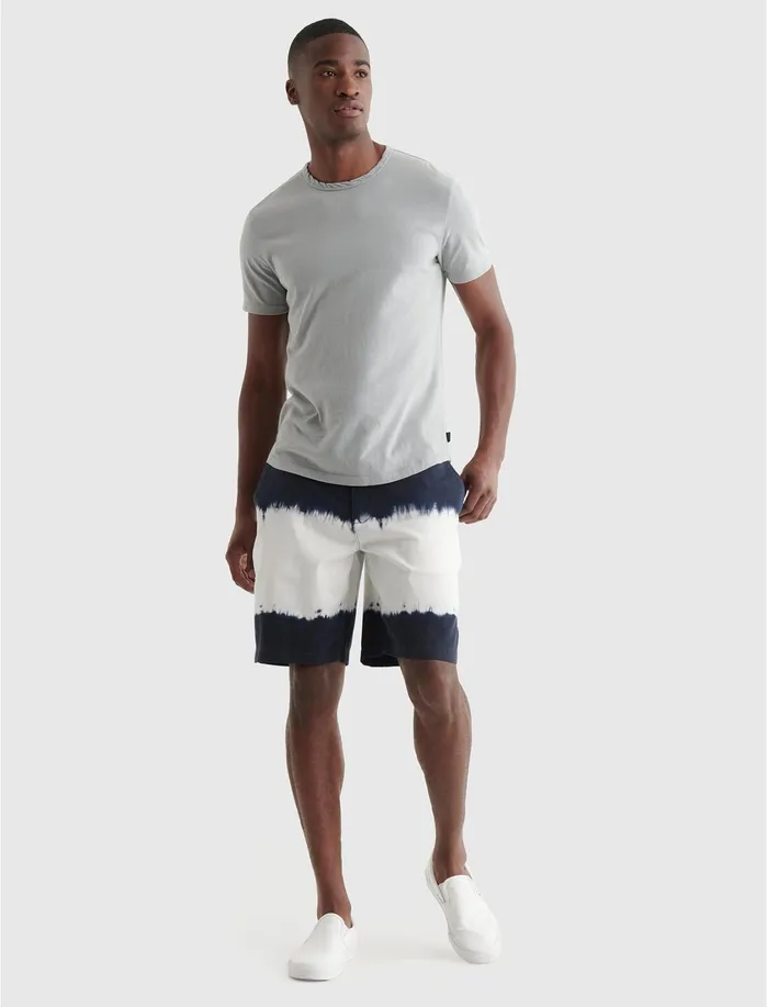 Shorts Men Lucky Brand Stretch Tie Dye Flat Front Short Blue Stripe