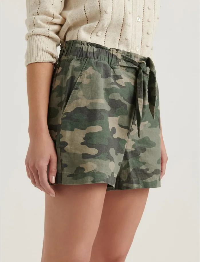 Shorts Women Lucky Brand Tie Front Short Olive Multi