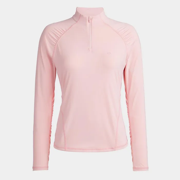 Silky Tech Nylon Ruched Quarter Zip Pullover Trifle Women GFORE Tops