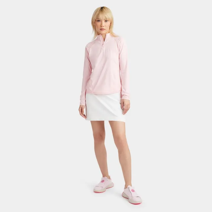 Silky Tech Nylon Ruched Quarter Zip Pullover Trifle Women GFORE Tops