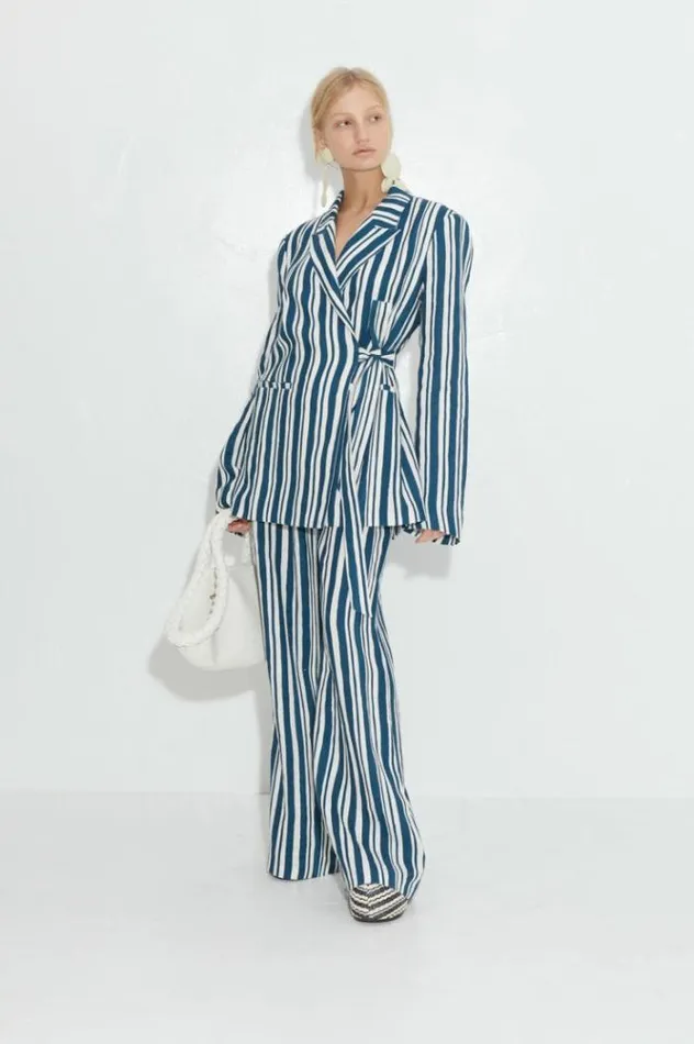 Simon Miller Bottoms Bloo Linen Pant In Ink Macadamia Stripe Ink Macadamia Stripe 8211 Shop