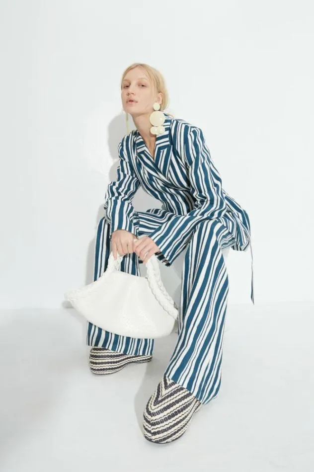 Simon Miller Bottoms Bloo Linen Pant In Ink Macadamia Stripe Ink Macadamia Stripe 8211 Shop