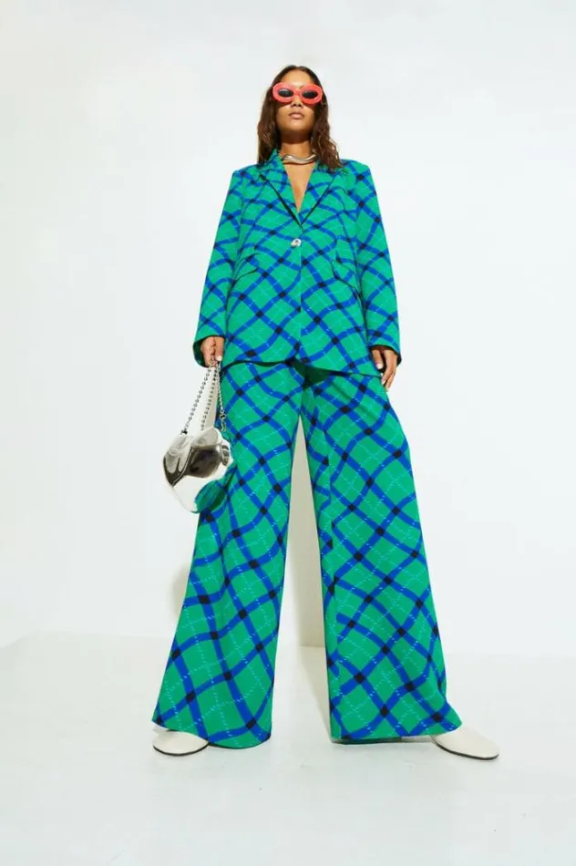 Simon Miller Bottoms Bloo Pant In Green Plaid Green Plaid 8211 Shop