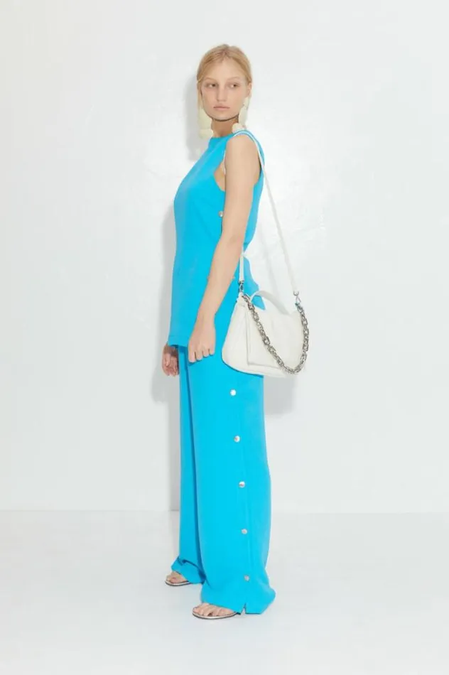 Simon Miller Bottoms Zweeny Crepe Pant In Blue Lagoon Blue Lagoon 8211 Shop