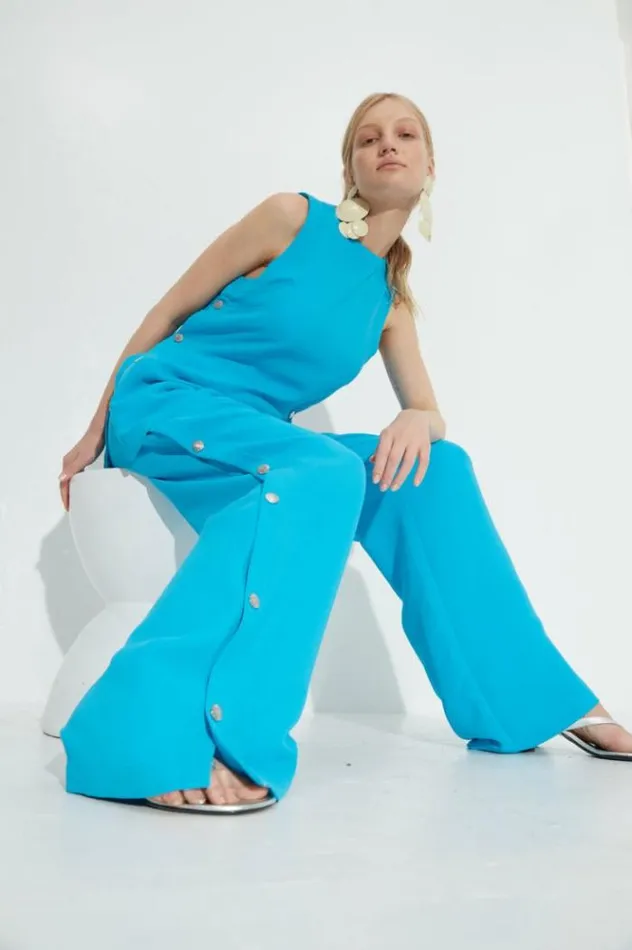 Simon Miller Bottoms Zweeny Crepe Pant In Blue Lagoon Blue Lagoon 8211 Shop