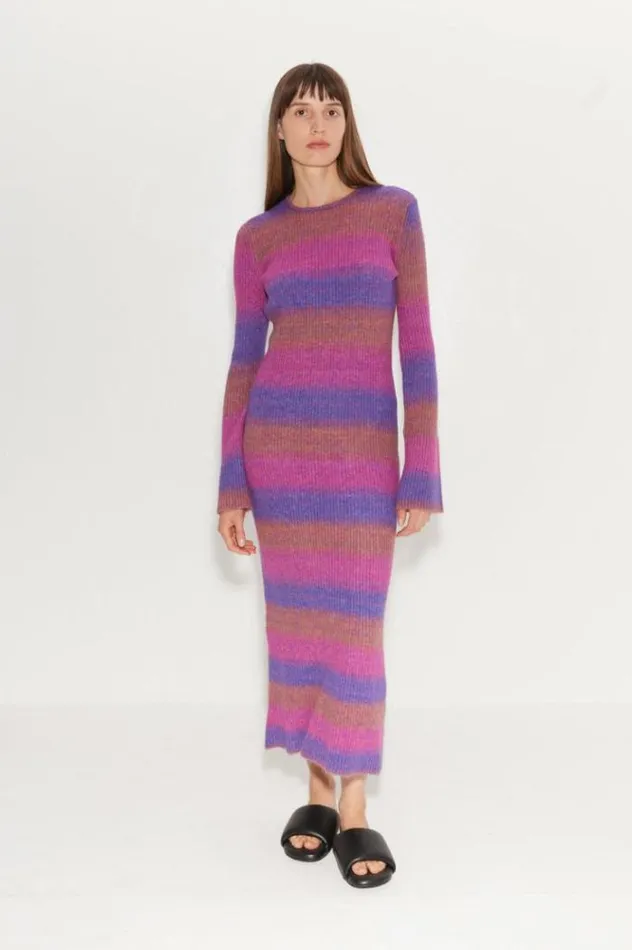 Simon Miller Dresses Axon Dress In Distorted Stripe Distorted Stripe 8211 Shop