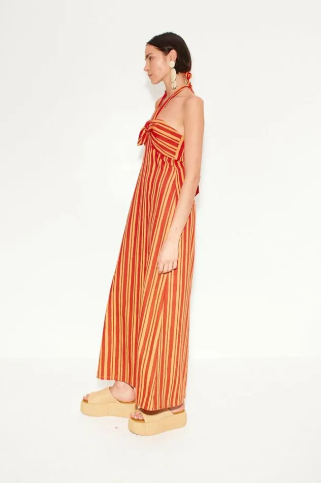 Simon Miller Dresses Del Linen Dress In Retro Red Orange Stripe Retro Red Orange Stripe 8211 Shop