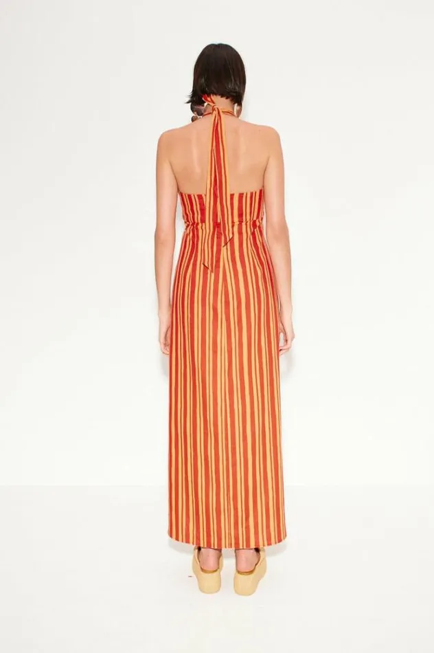 Simon Miller Dresses Del Linen Dress In Retro Red Orange Stripe Retro Red Orange Stripe 8211 Shop
