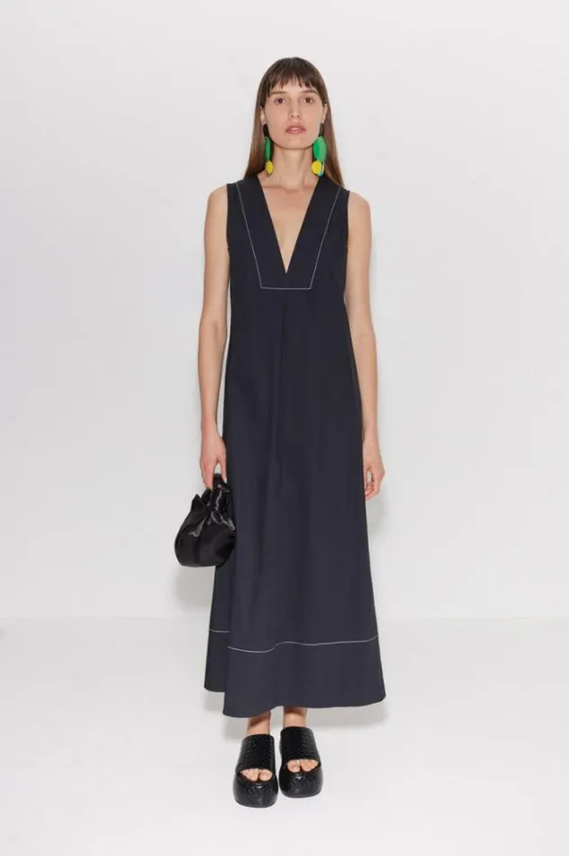 Simon Miller Dresses Mar Poplin Dress In Black Black 8211 Shop
