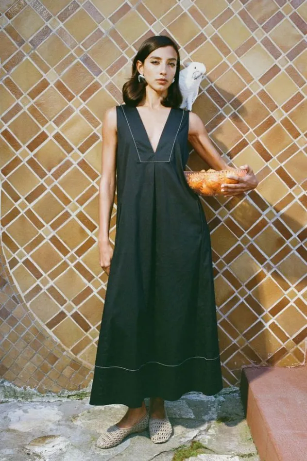Simon Miller Dresses Mar Poplin Dress In Black Black 8211 Shop