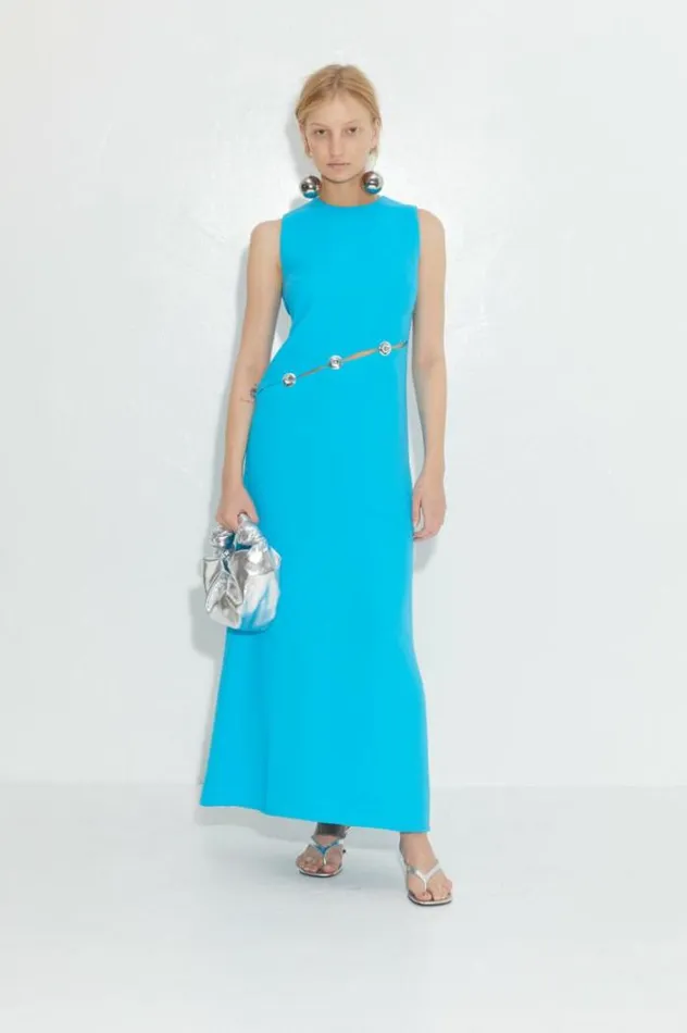 Simon Miller Dresses Simm Sleeveless Crepe Dress In Blue Lagoon Blue Lagoon 8211 Shop Simon Miller Dresses Simm Sleeveless Crepe Dress In Blue Lagoon Blue Lagoon 8211 Shop