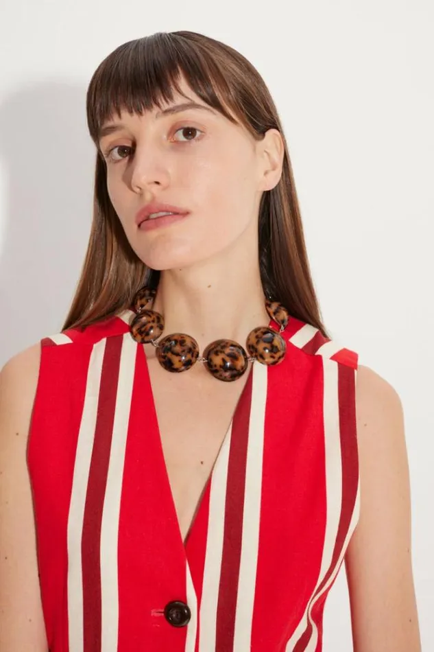 Simon Miller Jewelry Dome Necklace In BrownBlack Tortoise Brownblack Tortoise 8211 Shop