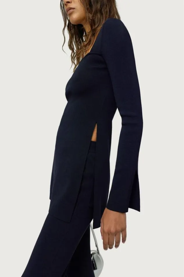 Simon Miller Knits By039 Essentials Knits By Long Sleeve Zo Zo Top In Black Black 8211 Shop
