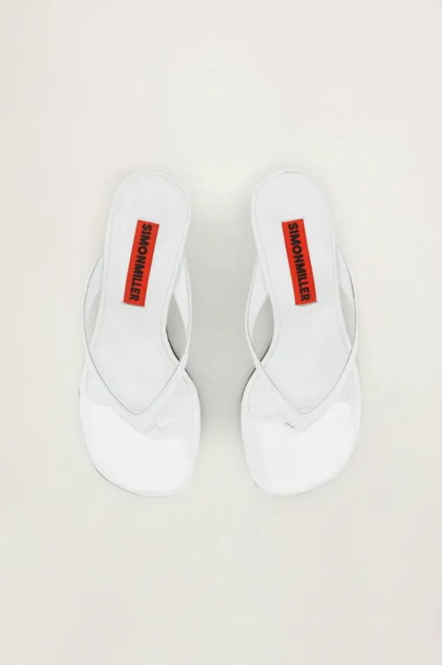 Simon Miller Sandals Beep Thong In White Patent White Patent 8211 Shop