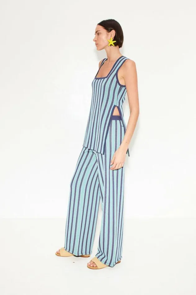 Simon Miller Tops Leet Knit Top In Ink Olive Stripe Ink Olive Stripe 8211 Shop