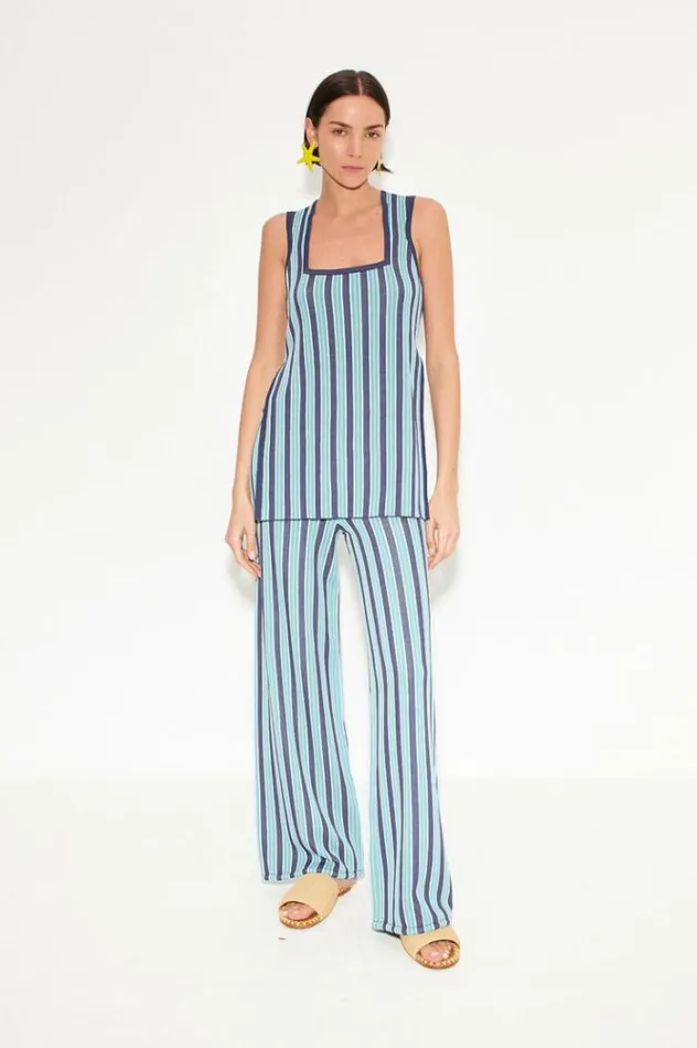 Simon Miller Tops Leet Knit Top In Ink Olive Stripe Ink Olive Stripe 8211 Shop