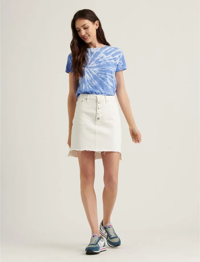 Skirts Women Lucky Brand Mid Rise Mini Skirt Clean Whitestep