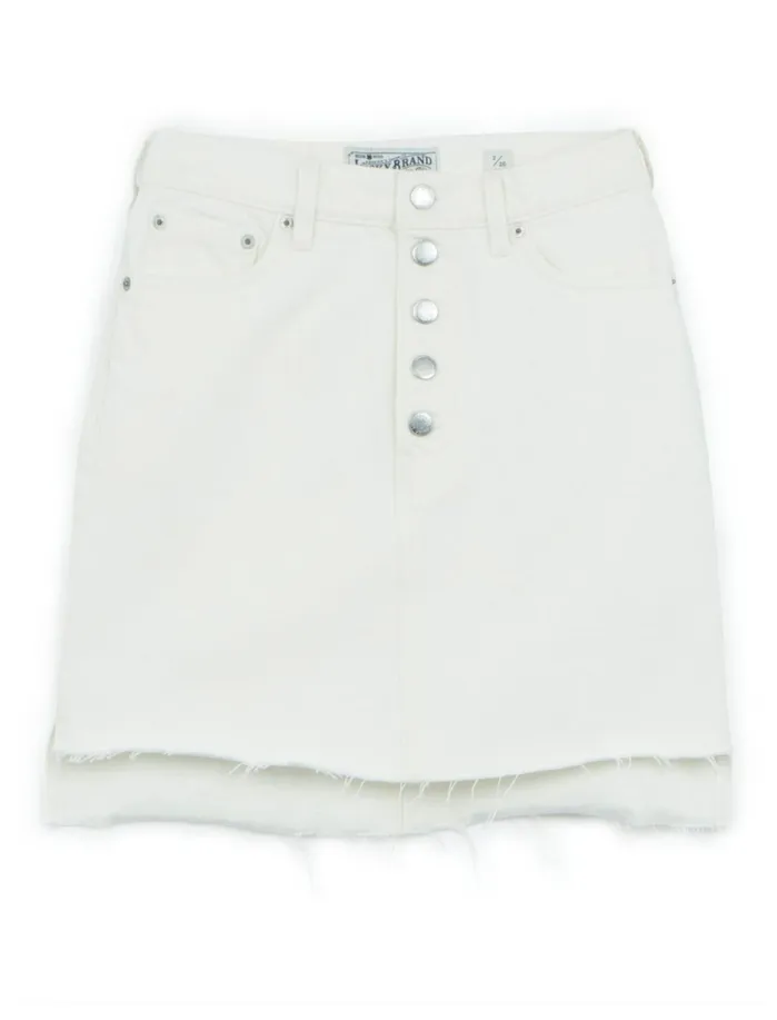 Skirts Women Lucky Brand Mid Rise Mini Skirt Clean Whitestep