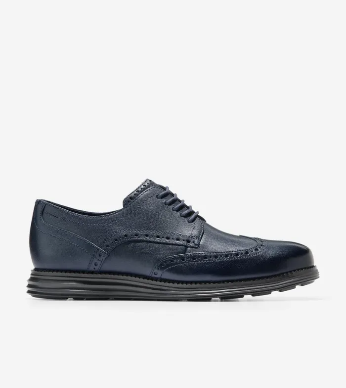 Smart Shoes Men Cole Haan riginalGrand Wingtip Oxford Navy Blazerblack