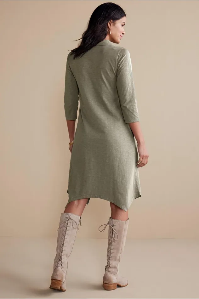 Soft Surroundings 34 Sleeve Danielle Button Dress Black Women Dresses Soft Surroundings 34 Sleeve Danielle Button Dress Black Women Dresses