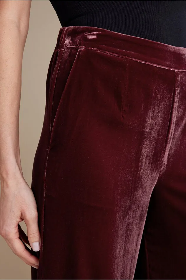 Soft Surroundings Aria Velvet Wide Leg Pants Cabernet Women Pants Soft Surroundings Aria Velvet Wide Leg Pants Cabernet Women Pants