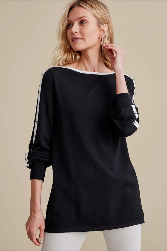 Soft Surroundings Ashley Sweater Black Women Sweaters and Cardigans