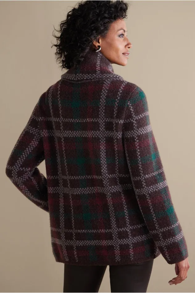 Soft Surroundings Aspen Plaid Sweater Coat Brown Plaid Women Sweaters and Cardigans Soft Surroundings Aspen Plaid Sweater Coat Brown Plaid Women Sweaters and Cardigans