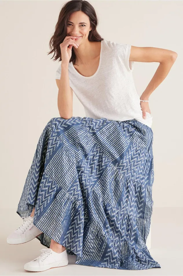 Soft Surroundings Brillar Skirt Twilight Blue Women Skirts Soft Surroundings Brillar Skirt Twilight Blue Women Skirts