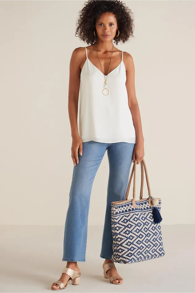 Soft Surroundings Callie Cami White Women Tops Soft Surroundings Callie Cami White Women Tops