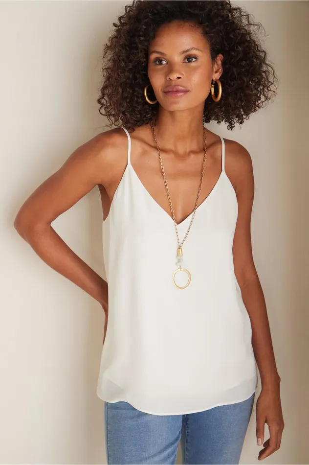 Soft Surroundings Callie Cami White Women Tops Soft Surroundings Callie Cami White Women Tops