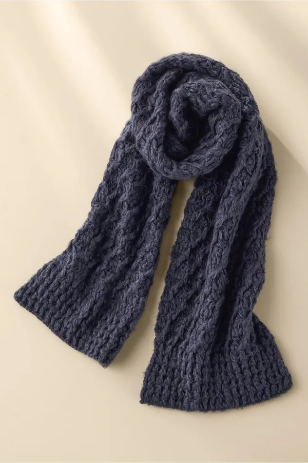 Soft Surroundings Carmela Crochet Scarf Navy Women Scarves and Wraps