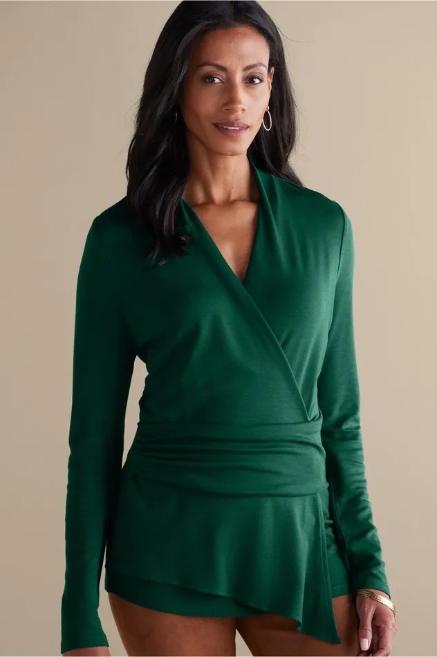 Soft Surroundings Daina Top Jewel Green Women Tops
