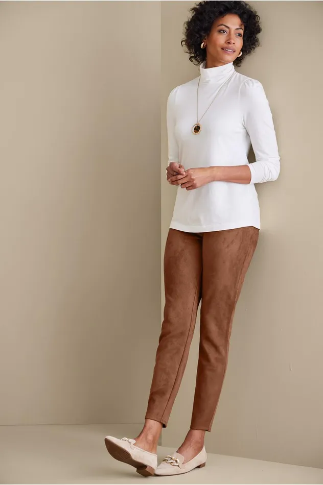 Soft Surroundings Faux Suede PullOn Leggings Black Women Pants Soft Surroundings Faux Suede PullOn Leggings Black Women Pants