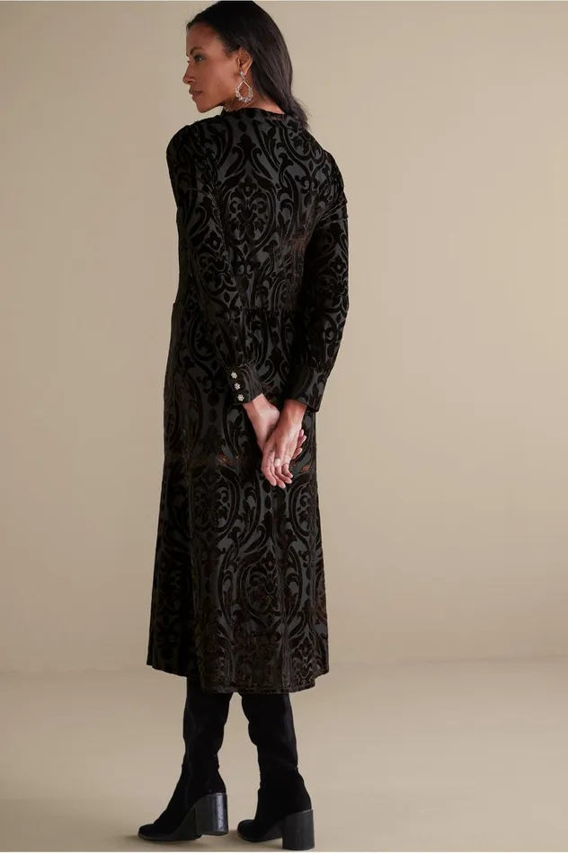 Soft Surroundings Hadley Velvet Dress Black Abstract Women Dresses Soft Surroundings Hadley Velvet Dress Black Abstract Women Dresses