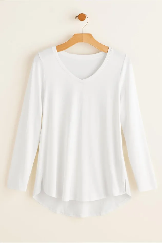 Soft Surroundings Isabel Pima Long Sleeve Tee Black Women Tops Soft Surroundings Isabel Pima Long Sleeve Tee Black Women Tops