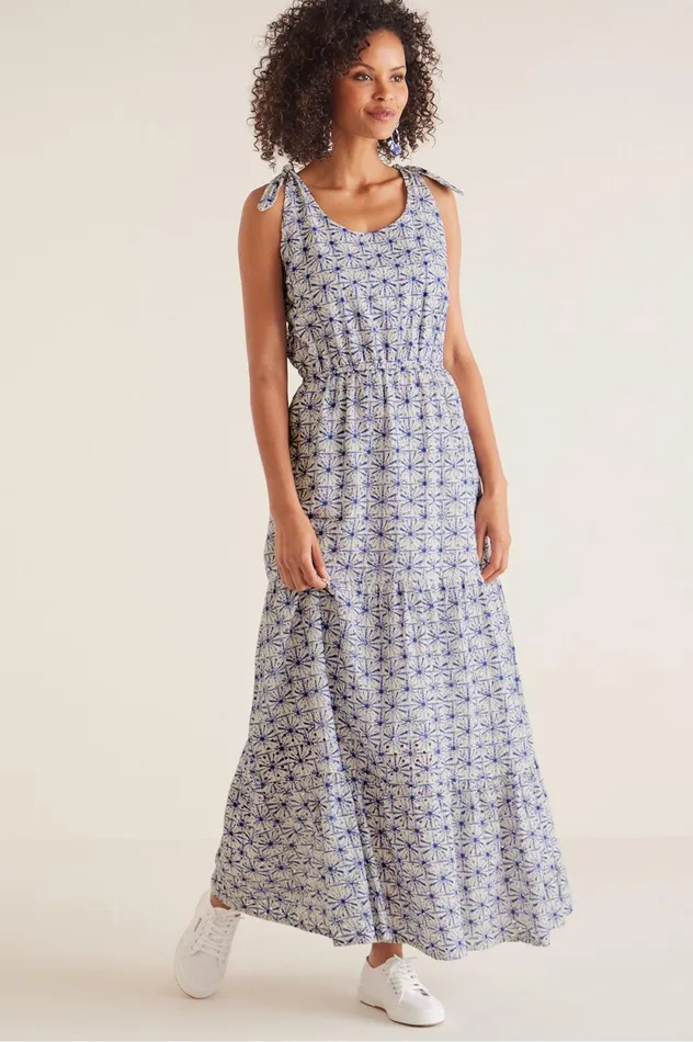 Soft Surroundings Kyoto Dress Bluewhite Women Dresses