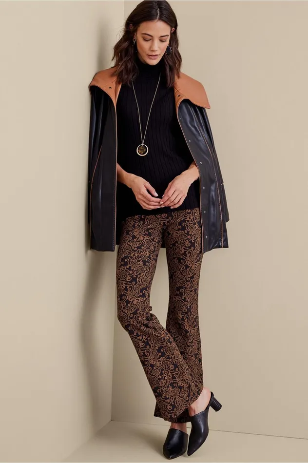 Soft Surroundings Mara Jacquard Pants Blackbrown Women Pants Soft Surroundings Mara Jacquard Pants Blackbrown Women Pants