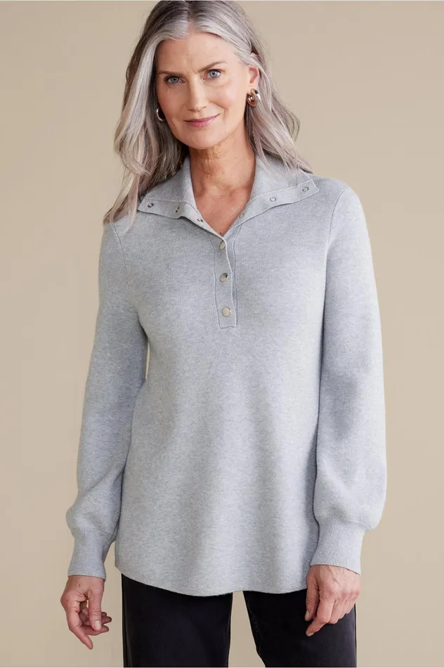 Soft Surroundings Meria Sweater Tunic Medium Grey Heather Women Tops Soft Surroundings Meria Sweater Tunic Medium Grey Heather Women Tops