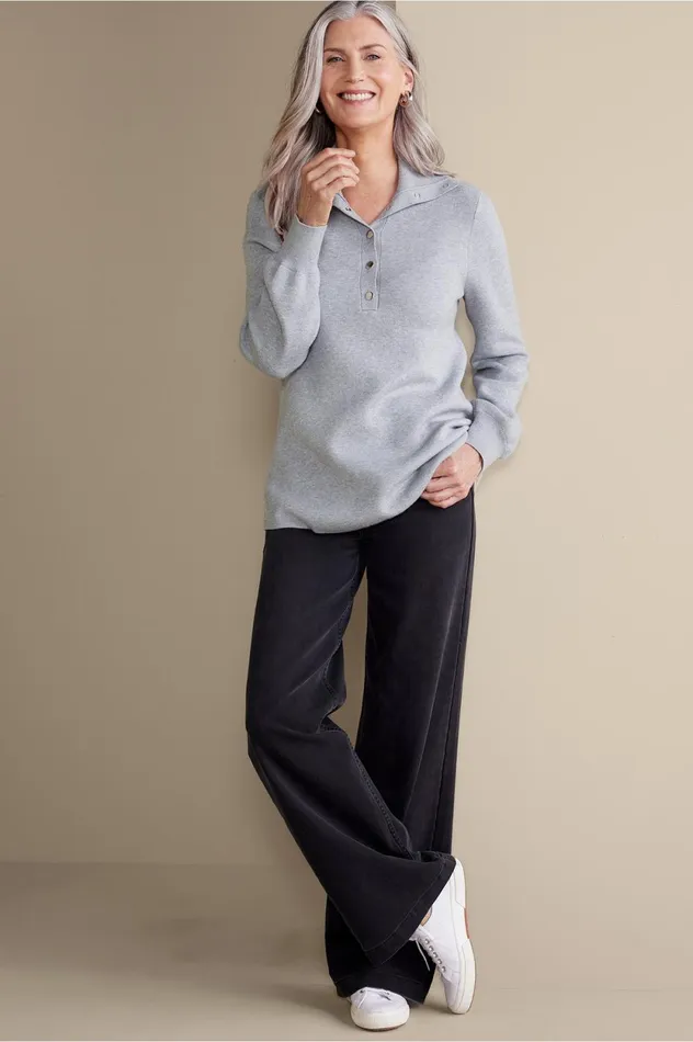 Soft Surroundings Meria Sweater Tunic Medium Grey Heather Women Tops Soft Surroundings Meria Sweater Tunic Medium Grey Heather Women Tops