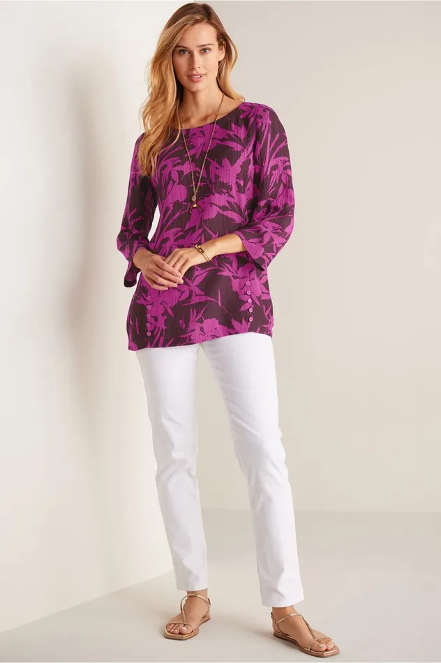 Soft Surroundings Oceo Gauze Tunic Mallard Blue Women Tops Soft Surroundings Oceo Gauze Tunic Mallard Blue Women Tops