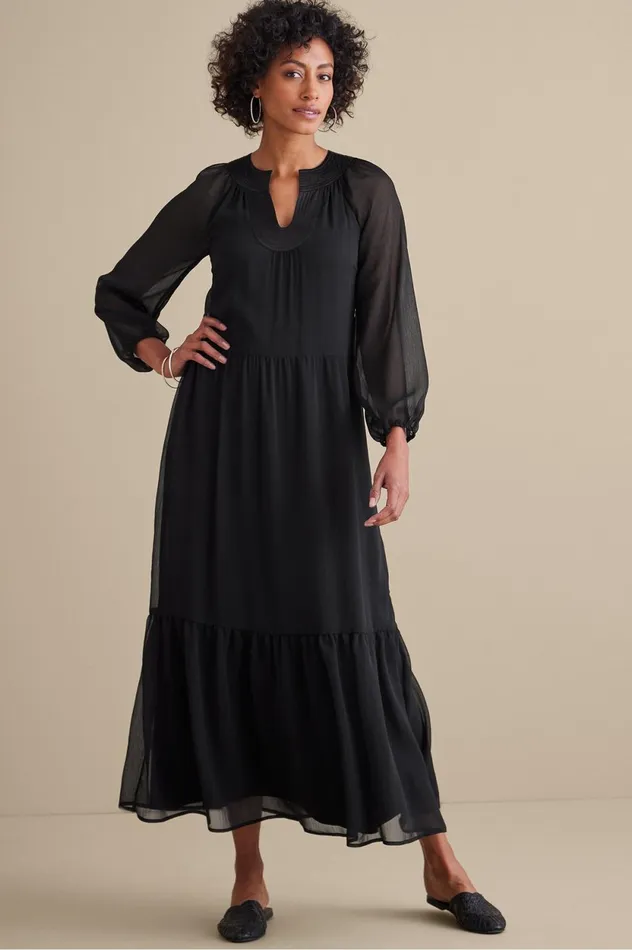 Soft Surroundings Olga Dress Black Women Dresses