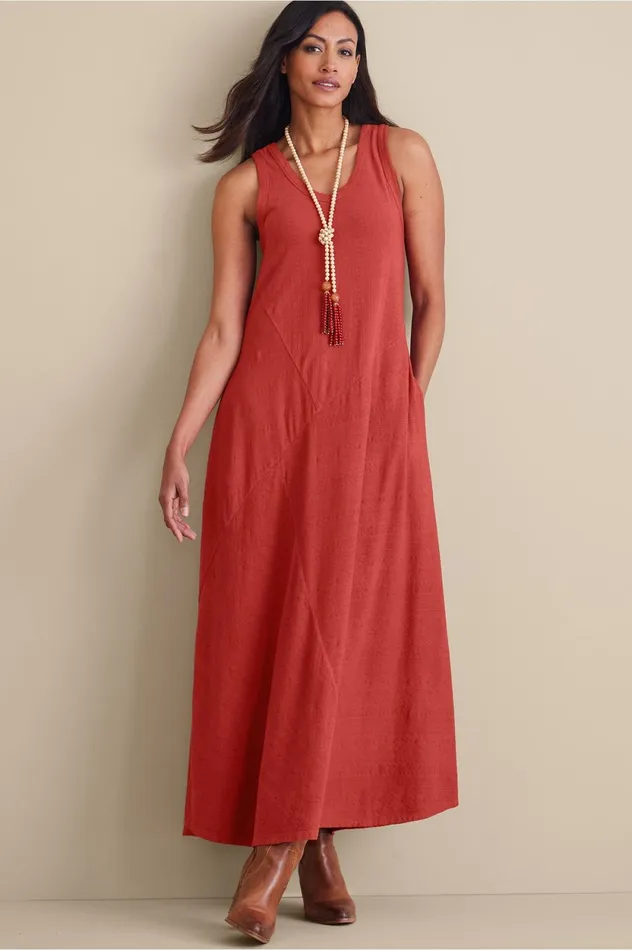 Soft Surroundings Petites Bailey Dress Red Ochre Women Dresses