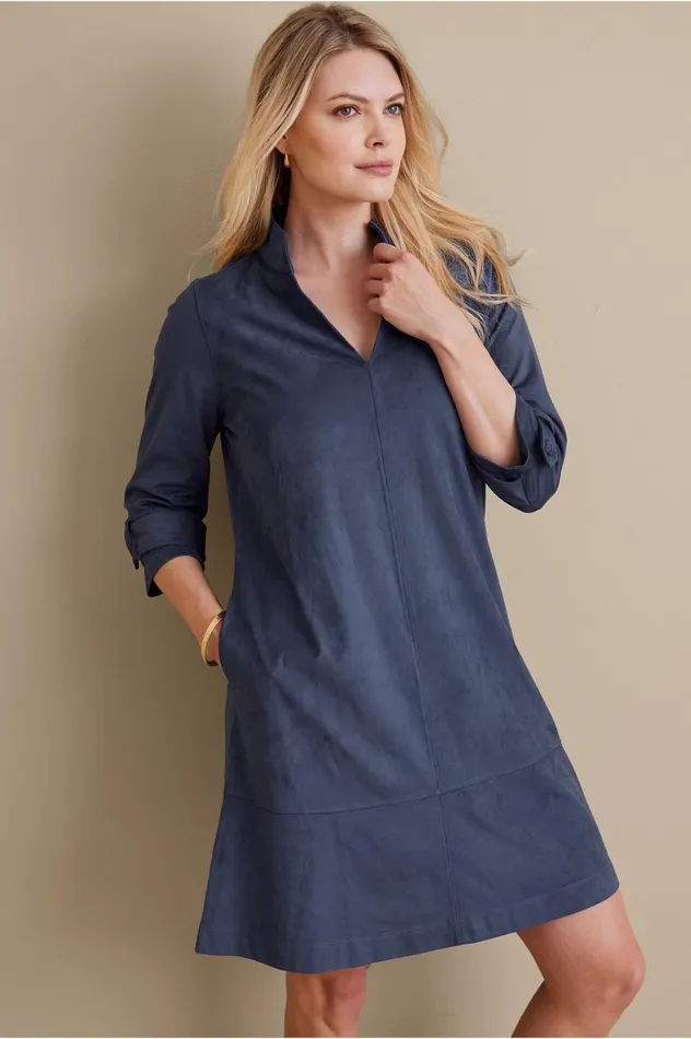 Soft Surroundings Rani Faux Suede Dress Navy Sea Women Dresses Soft Surroundings Rani Faux Suede Dress Navy Sea Women Dresses